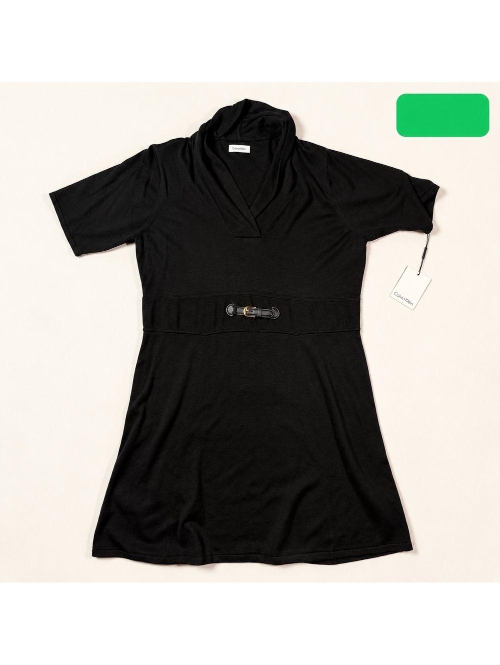 Calvin Klein Black Short-Sleeve Knit Dress